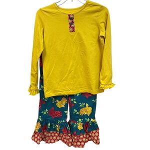 Eleanor Rose Girls Outfit‎ Set Top and Floral Ruffle Pants
